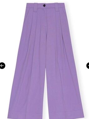 GANNI Trouser Purple Light High Waist Flared Leg size 2 or 34